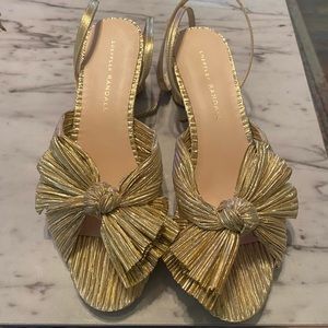 LOEFFLER Randall dahlia bow heel sandals!